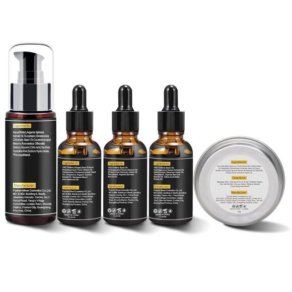 NEW Beard Kit for Men Grooming Beard Oil Wash Balm Comb Brush Scissor Father's D - Picture 3 of 15